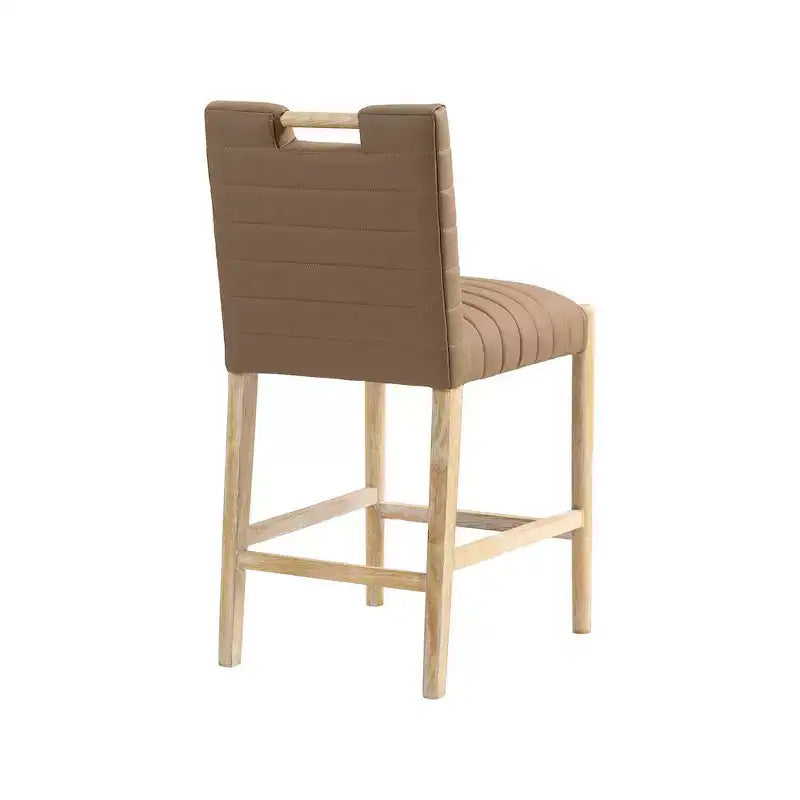 Meridian Furniture, Sgabello da bancone Aimee in pelle vegana marrone