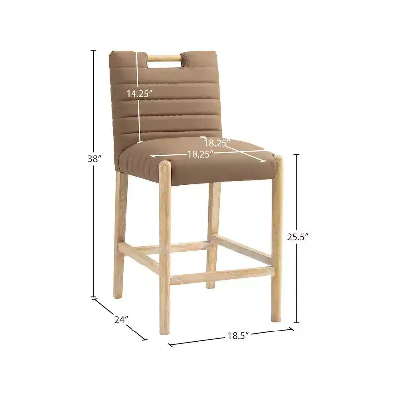 Meridian Furniture, Sgabello da bancone Aimee in pelle vegana marrone