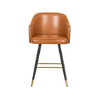 Meridian Furniture, Sgabello da bancone/bar in pelle vegana cognac Barbosa, Set da 2