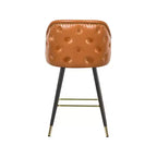 Meridian Furniture, Sgabello da bancone/bar in pelle vegana cognac Barbosa, Set da 2