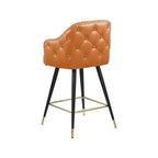Meridian Furniture, Sgabello da bancone/bar in pelle vegana cognac Barbosa, Set da 2