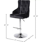 Meridian Furniture, Sgabello regolabile Claude in velluto nero