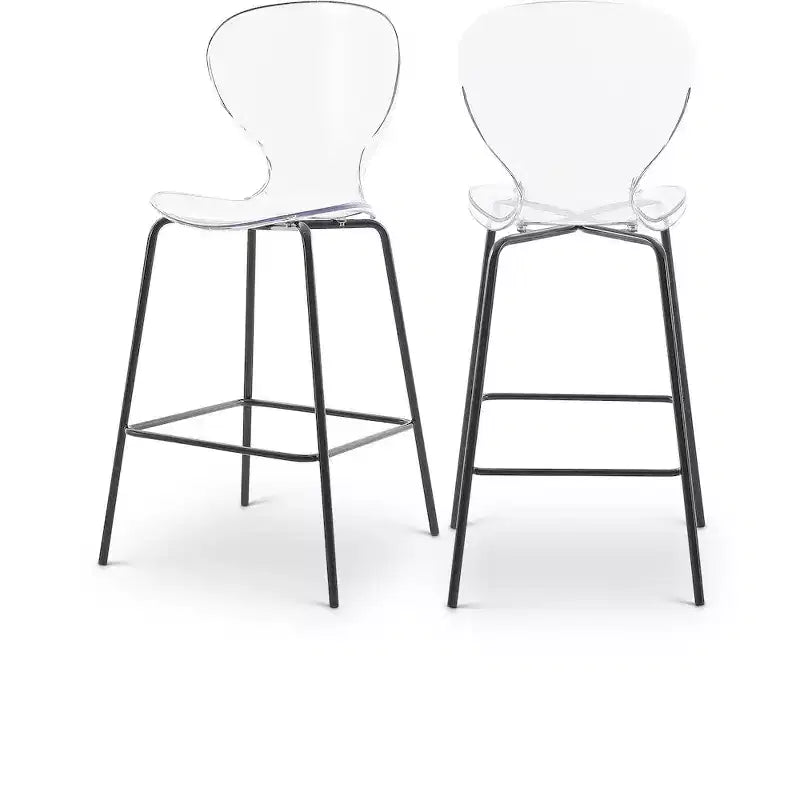 Meridian Furniture,Clarion Matte Black Stool, Set of 2