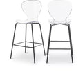 Meridian Furniture,Clarion Matte Black Stool, Set of 2