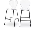 Meridian Furniture,Clarion Matte Black Stool, Set of 2
