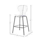 Meridian Furniture, Sgabello Clarion nero opaco, Set da 2