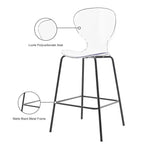 Meridian Furniture, Sgabello Clarion nero opaco, Set da 2