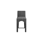 Meridian Furniture, Sgabello in tessuto testurizzato lino nero Gramercy
