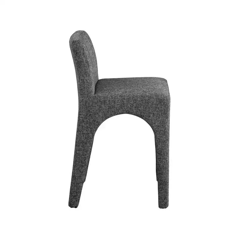 Meridian Furniture, Sgabello in tessuto testurizzato lino nero Gramercy