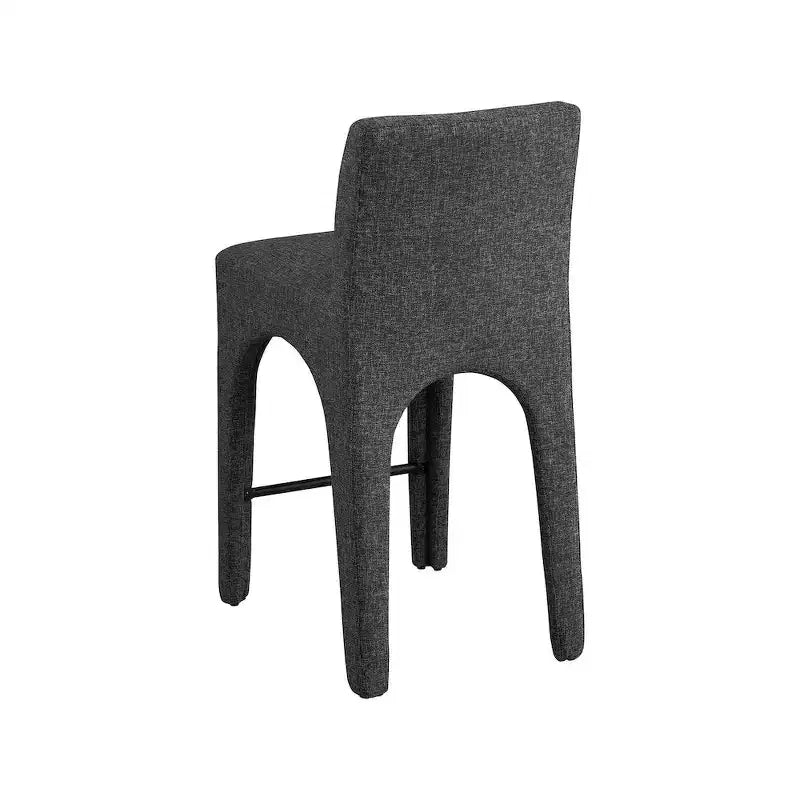 Meridian Furniture, Sgabello in tessuto testurizzato lino nero Gramercy