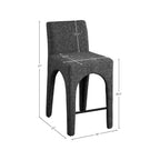 Meridian Furniture, Sgabello in tessuto testurizzato lino nero Gramercy
