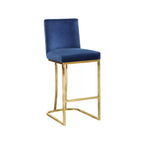 Meridian Furniture,Heidi Navy Velvet Stool