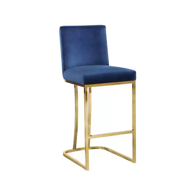 Meridian Furniture,Heidi Navy Velvet Stool