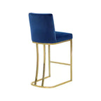 Meridian Furniture, Sgabello in velluto blu Heidi