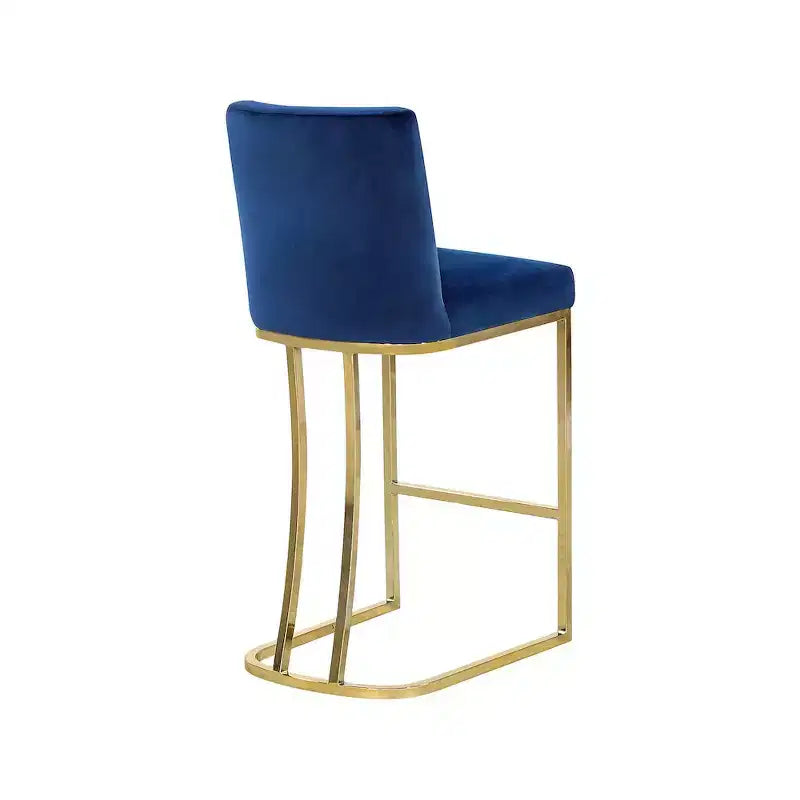 Meridian Furniture, Sgabello in velluto blu Heidi