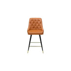 Meridian Furniture, Tabouret de comptoir/bar en cuir végétalien Cognac Portnoy, Lot de 2