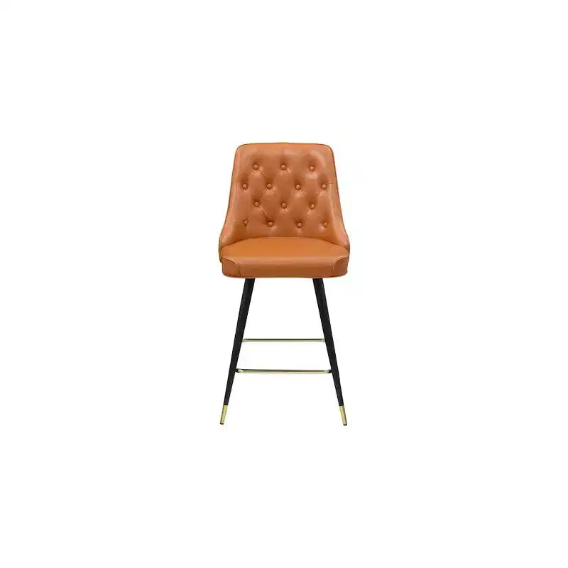 Meridian Furniture, Tabouret de comptoir/bar en cuir végétalien Cognac Portnoy, Lot de 2