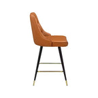 Meridian Furniture, Tabouret de comptoir/bar en cuir végétalien Cognac Portnoy, Lot de 2