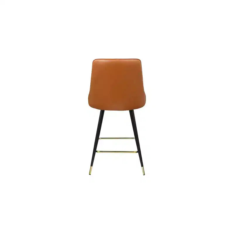 Meridian Furniture, Tabouret de comptoir/bar en cuir végétalien Cognac Portnoy, Lot de 2