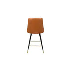 Meridian Furniture, Tabouret de comptoir/bar en cuir végétalien Cognac Portnoy, Lot de 2
