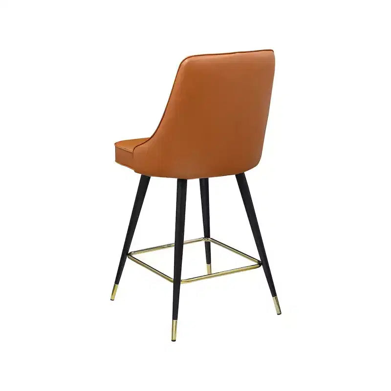 Meridian Furniture, Tabouret de comptoir/bar en cuir végétalien Cognac Portnoy, Lot de 2
