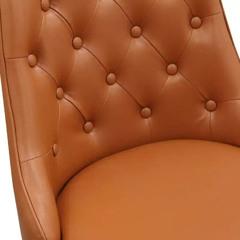 Meridian Furniture, Tabouret de comptoir/bar en cuir végétalien Cognac Portnoy, Lot de 2