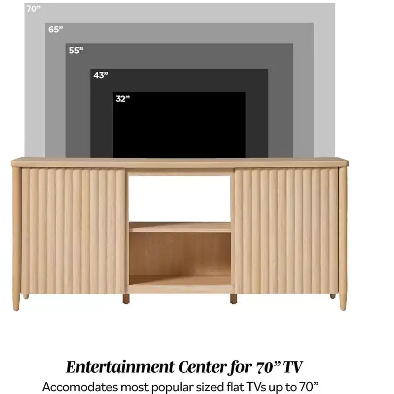 Mobile TV Walker Edison Scandinavo con Ante a Doghe e Vano Contenitore