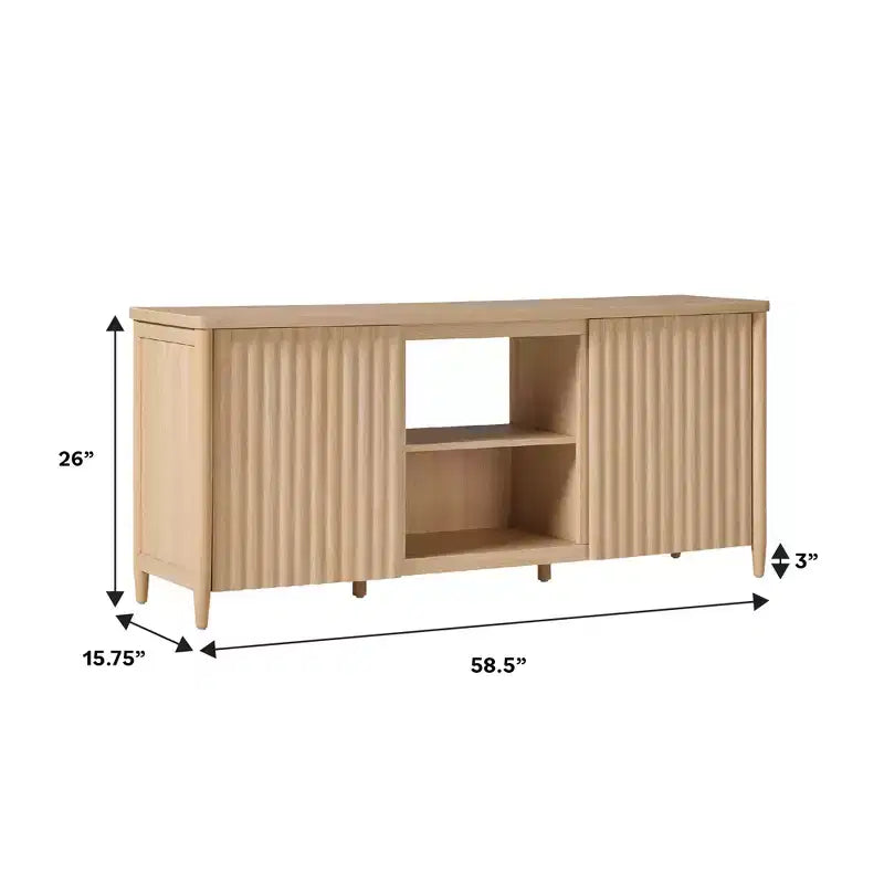 Mobile TV Walker Edison Scandinavo con Ante a Doghe e Vano Contenitore