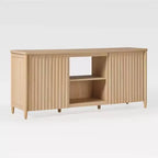 Walker Edison Scandinavian Reeded TV Stand with Storage