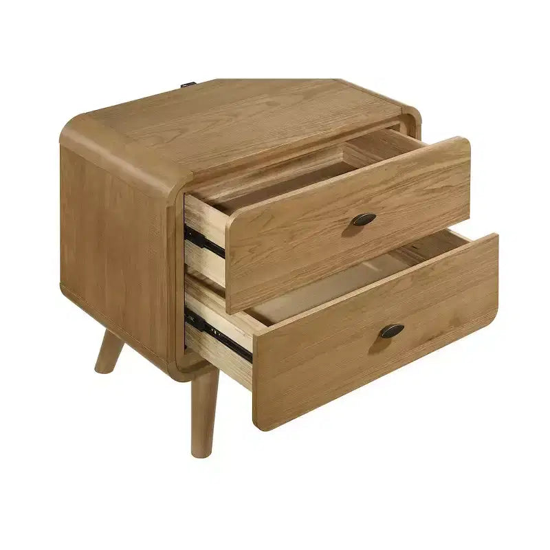 Coaster, comodino Robyn a 2 cassetti, frassino chiaro
