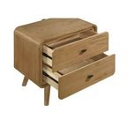 Coaster, comodino Robyn a 2 cassetti, frassino chiaro