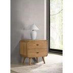 Coaster, comodino Robyn a 2 cassetti, frassino chiaro