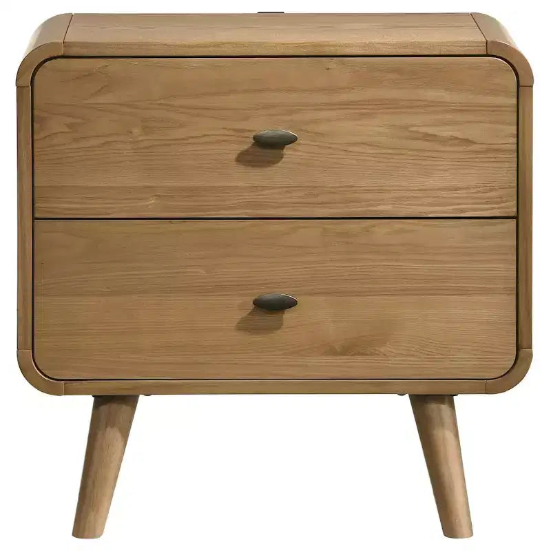 Coaster, comodino Robyn a 2 cassetti, frassino chiaro