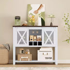 Mobile Bar con Anta Scorrevole, Mobile Caffè con Portabottiglie e Portabicchieri, Credenza da Cucina con Ripiani, Mobile per Liquori