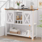 Mobile Bar con Anta Scorrevole, Mobile Caffè con Portabottiglie e Portabicchieri, Credenza da Cucina con Ripiani, Mobile per Liquori