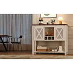 Mobile Bar con Anta Scorrevole, Mobile Caffè con Portabottiglie e Portabicchieri, Credenza da Cucina con Ripiani, Mobile per Liquori
