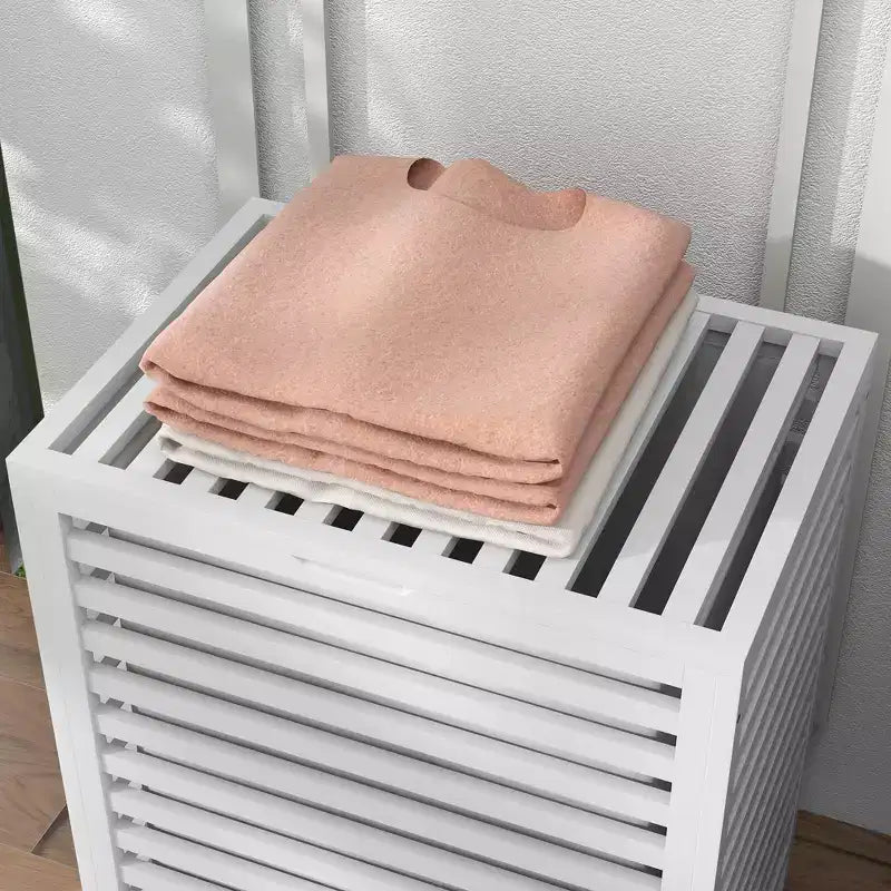 Cesto portabiancheria in bambù HOMCOM con coperchio, cesto portabiancheria con sacco interno rimovibile, 50,1 x 36,2 x 59,7 cm, caffè