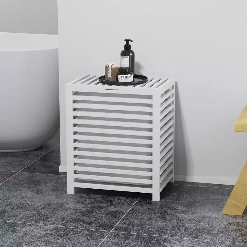 Cesto portabiancheria in bambù HOMCOM con coperchio, cesto portabiancheria con sacco interno rimovibile, 50,1 x 36,2 x 59,7 cm, caffè