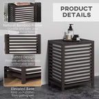 Cesto portabiancheria in bambù HOMCOM con coperchio, cesto portabiancheria con sacco interno rimovibile, 50,1 x 36,2 x 59,7 cm, caffè