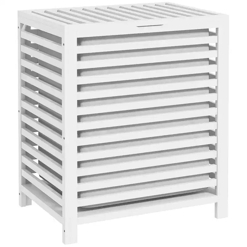 Cesto portabiancheria in bambù HOMCOM con coperchio, cesto portabiancheria con sacco interno rimovibile, 50,1 x 36,2 x 59,7 cm, caffè