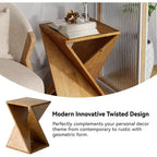 COZAYH Tavolino da Notte Rustico, Design Quadrato con Piedistallo Solido, per Salotti, Camere da Letto o Uffici, Installazione e Montaggio Facili, Marrone