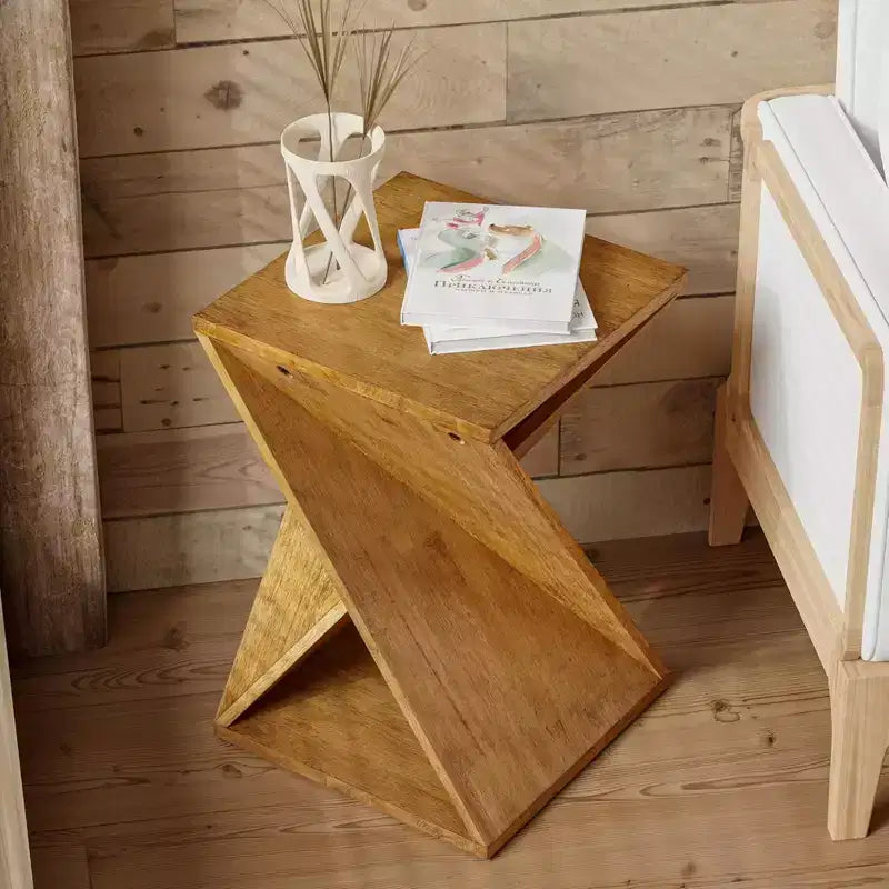 COZAYH Tavolino da Notte Rustico, Design Quadrato con Piedistallo Solido, per Salotti, Camere da Letto o Uffici, Installazione e Montaggio Facili, Marrone