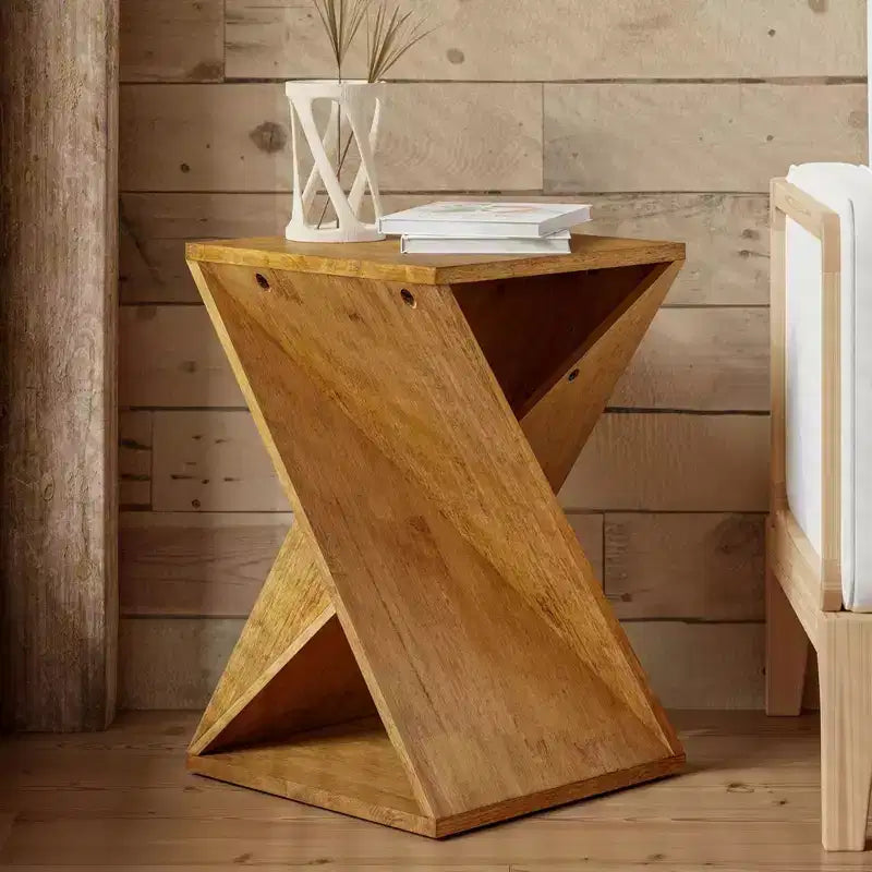 COZAYH Tavolino da Notte Rustico, Design Quadrato con Piedistallo Solido, per Salotti, Camere da Letto o Uffici, Installazione e Montaggio Facili, Marrone