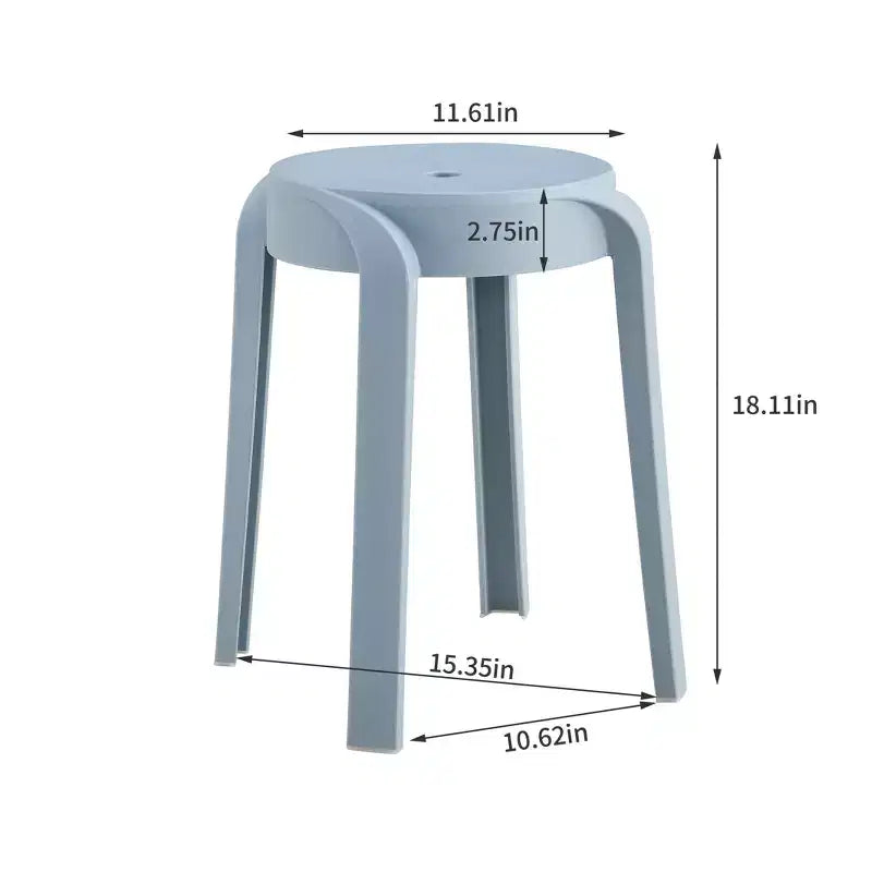 Okak Sgabelli da Pranzo in Plastica, Confezione da 6, Sgabelli Impilabili, Sgabello da Bar Portatile, Sedie Flessibili per Interni ed Esterni per Aula Ufficio Casa