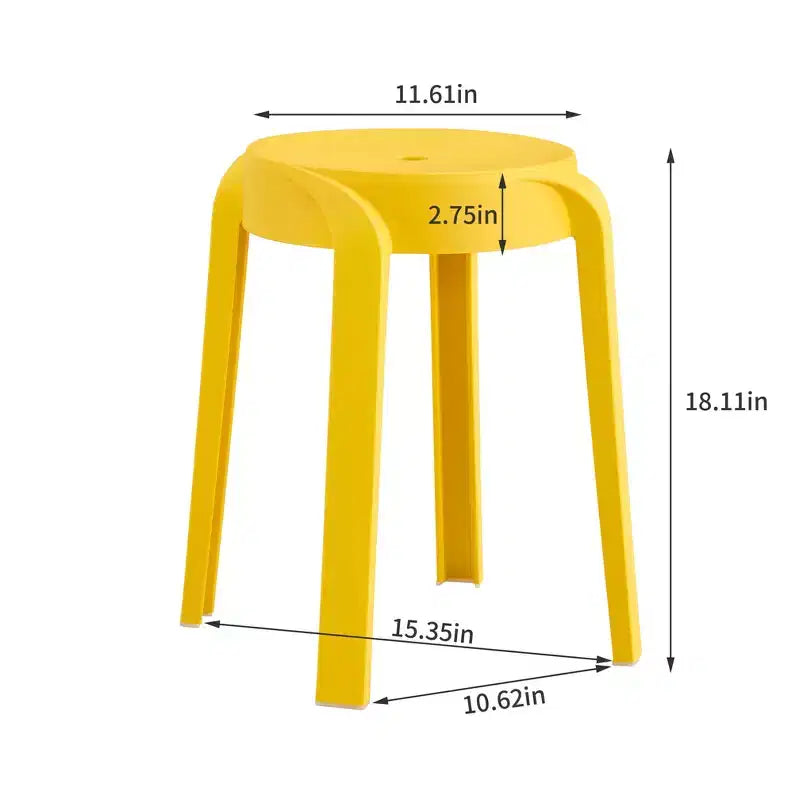 Okak Sgabelli da Pranzo in Plastica, Confezione da 6, Sgabelli Impilabili, Sgabello da Bar Portatile, Sedie Flessibili per Interni ed Esterni per Aula Ufficio Casa