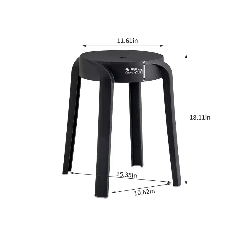 Okak Sgabelli da Pranzo in Plastica, Confezione da 6, Sgabelli Impilabili, Sgabello da Bar Portatile, Sedie Flessibili per Interni ed Esterni per Aula Ufficio Casa