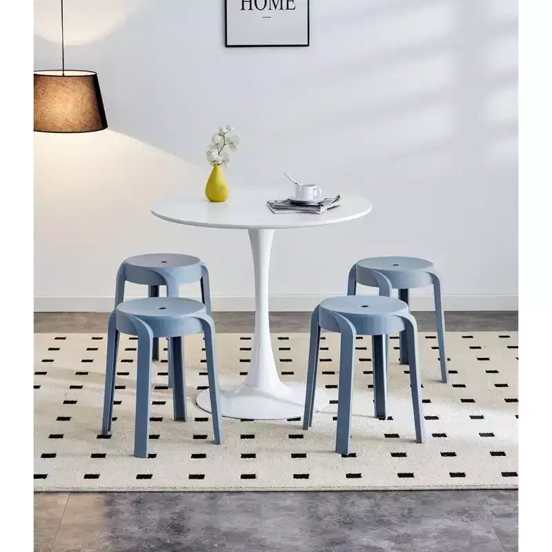 Okak Sgabelli da Pranzo in Plastica, Confezione da 6, Sgabelli Impilabili, Sgabello da Bar Portatile, Sedie Flessibili per Interni ed Esterni per Aula Ufficio Casa