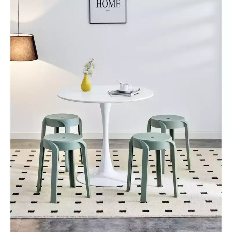 Okak Sgabelli da Pranzo in Plastica, Confezione da 6, Sgabelli Impilabili, Sgabello da Bar Portatile, Sedie Flessibili per Interni ed Esterni per Aula Ufficio Casa