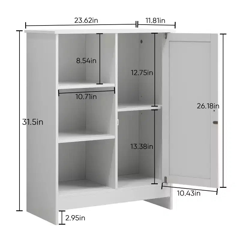 GDFStudio Azir Meuble de Rangement sur Pied style Ferme de 23,62 po avec Porte et Étagères Réglables