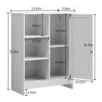 GDFStudio Azir Meuble de Rangement sur Pied style Ferme de 23,62 po avec Porte et Étagères Réglables
